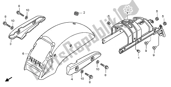 Todas as partes de Pára-choque Traseiro do Honda VT 750C2 2008