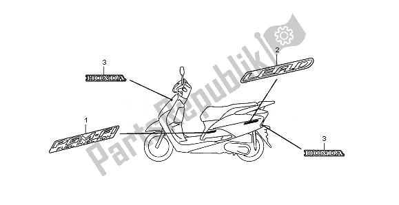 All parts for the Mark of the Honda NHX 110 WH 2010