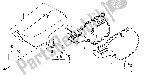 All parts for the Seat & Side Cover of the Honda CR 125R 1985