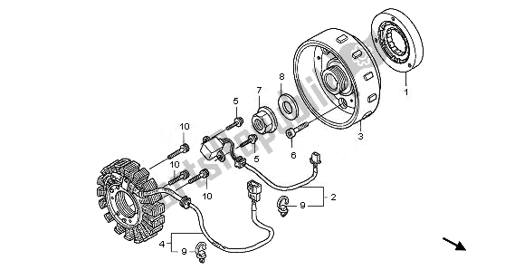 All parts for the Generator of the Honda PES 150 2010