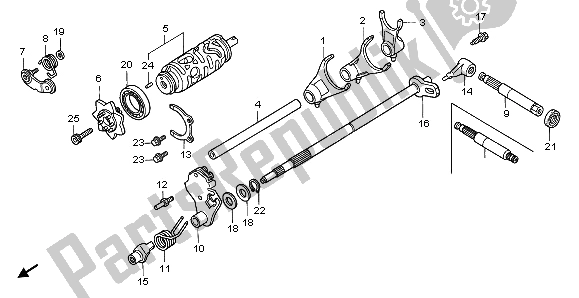 All parts for the Gearshift Drum of the Honda TRX 350 FE Fourtrax Rancher 4X4 ES 2000