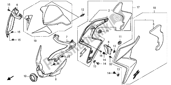 Todas las partes para Capucha de Honda CB 1000 RA 2012