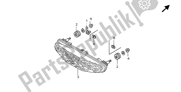 All parts for the Taillight of the Honda TRX 450 ER Sportrax 2006