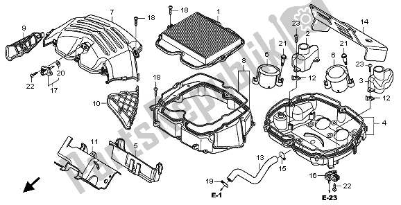 Todas las partes para Filtro De Aire de Honda VFR 1200 FA 2010