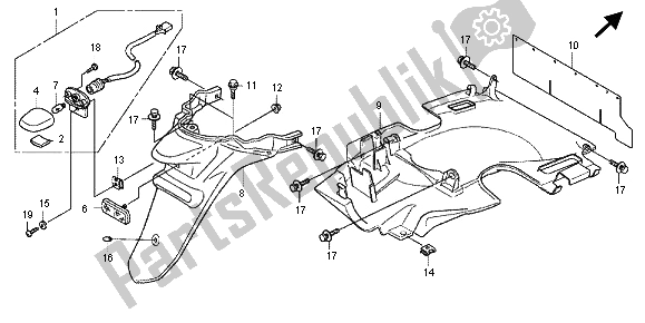 All parts for the Rear Fender of the Honda SH 300R 2012