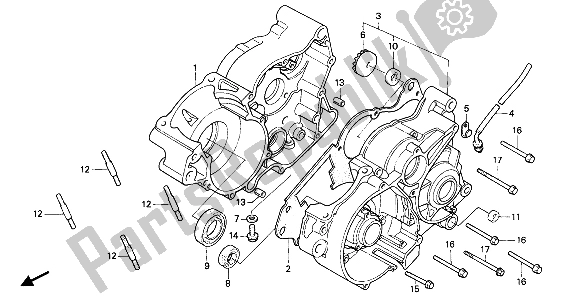 Todas las partes para Caja Del Cigüeñal de Honda MTX 200 RW 1985