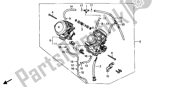 All parts for the Carburetor (assy.) of the Honda XRV 750 Africa Twin 1992