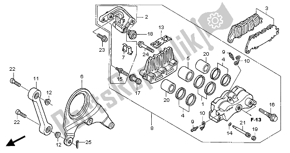 Tutte le parti per il Pinza Freno Posteriore del Honda VFR 800 FI 2001