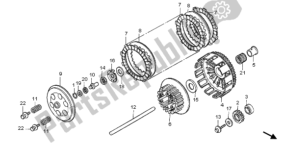 All parts for the Clutch of the Honda CR 500R 1997