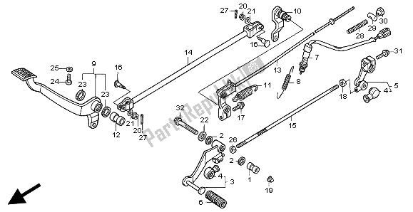 All parts for the Pedal of the Honda VT 600C 1997