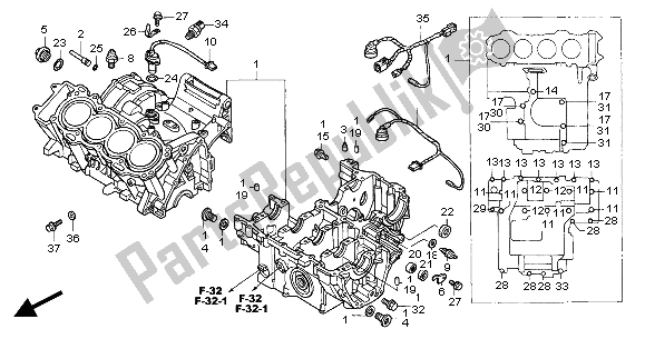 Todas las partes para Caja Del Cigüeñal de Honda CBR 1100 XX 2004