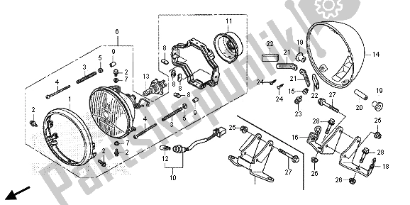 Tutte le parti per il Faro (uk) del Honda VT 750C2S 2013