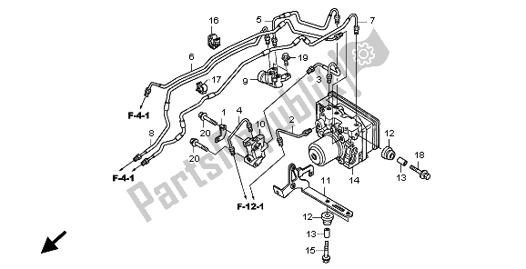 All parts for the Abs Modulator of the Honda CB 600F3A Hornet 2009