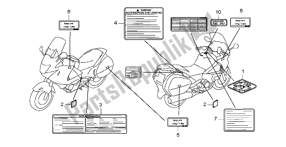 All parts for the Caution Label of the Honda NT 700V 2007