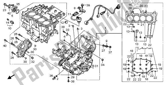 All parts for the Crankcase of the Honda CBF 1000 FSA 2010