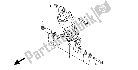 All parts for the Rear Cushion of the Honda CBF 600 NA 2010