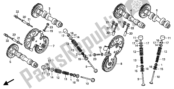 Alle onderdelen voor de Nokkenas & Klep van de Honda RVF 750R 1994