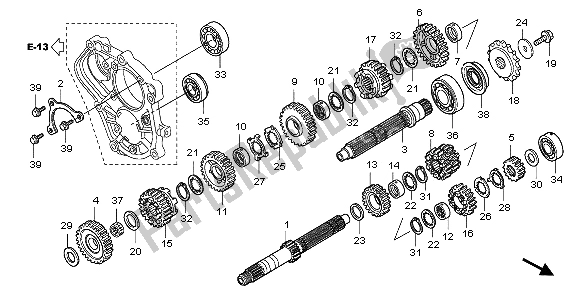 All parts for the Transmission of the Honda CBF 1000 2007