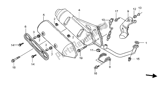 All parts for the Exhaust Muffler of the Honda SH 125S 2007
