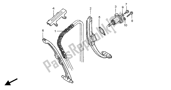 Alle onderdelen voor de Nokkenketting & Spanner van de Honda CBF 500 2004