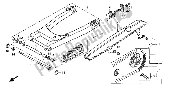 All parts for the Swingarm of the Honda CB 750F2 1997