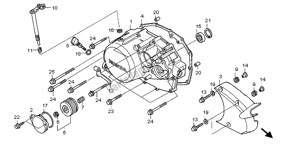 Todas las partes para Tapa Del Cárter Derecho de Honda VT 125C 1999