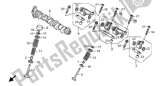 All parts for the Camshaft & Valve (rear) of the Honda VFR 1200 FDA 2010
