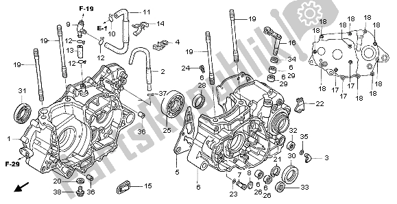 Todas las partes para Caja Del Cigüeñal de Honda TRX 450R Sportrax 37 KW TE 30U Australia 2004