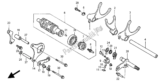 Todas las partes para Tambor De Cambio De Marchas Y Horquilla De Cambio De Marchas de Honda CB 1300X4 1999