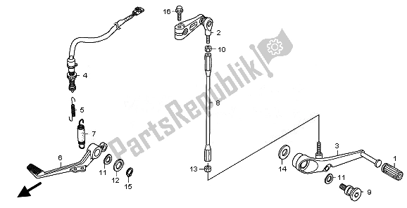 Tutte le parti per il Pedale Del Freno E Cambio Pedale del Honda CBR 600 RA 2010
