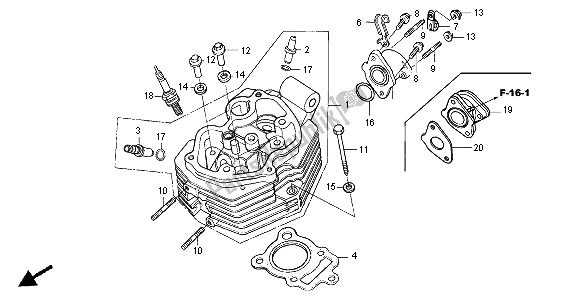 Alle onderdelen voor de Cilinderkop van de Honda XR 125L 2004