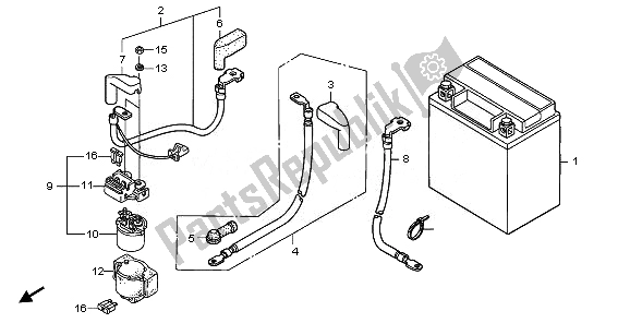 Tutte le parti per il Batteria del Honda XL 1000 VA 2010