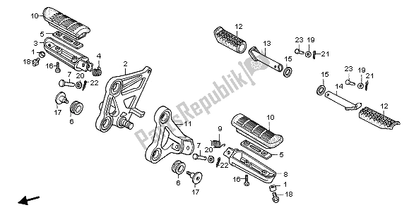 All parts for the Step of the Honda CBR 1000F 1996