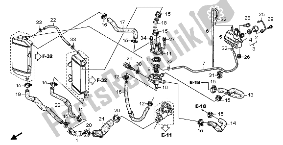 All parts for the Water Hose & Thermostat of the Honda XL 700V Transalp 2009