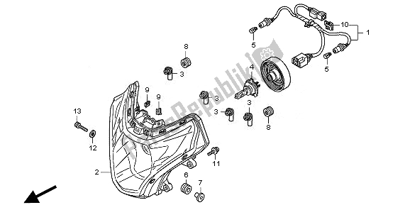 Tutte le parti per il Faro del Honda CBR 600 FA 2011