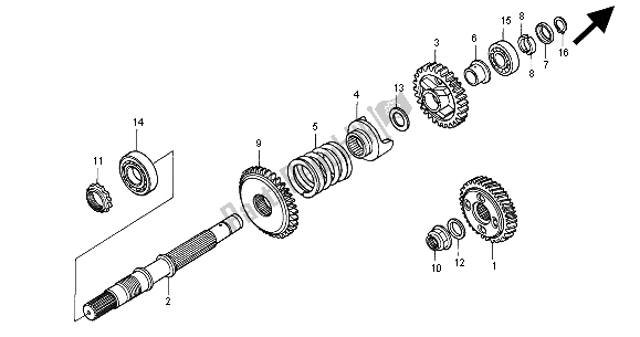 Tutte le parti per il Albero Finale del Honda GL 1500 SE 2000