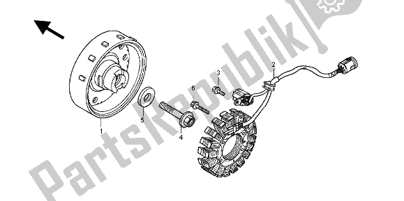 Todas las partes para Generador de Honda TRX 420 FA Fourtrax Rancher AT 2012