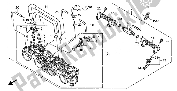 Todas las partes para Cuerpo Del Acelerador de Honda CBF 1000A 2010