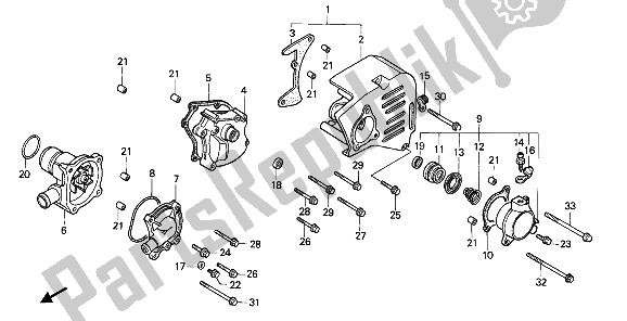 Tutte le parti per il Coperchio Sinistro E Pompa Dell'acqua del Honda VFR 750F 1989