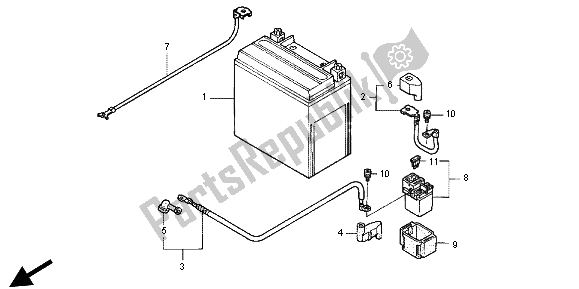 All parts for the Battery of the Honda CB 1300X4 1998