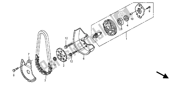Todas las partes para Bomba De Aceite de Honda SH 125R 2012