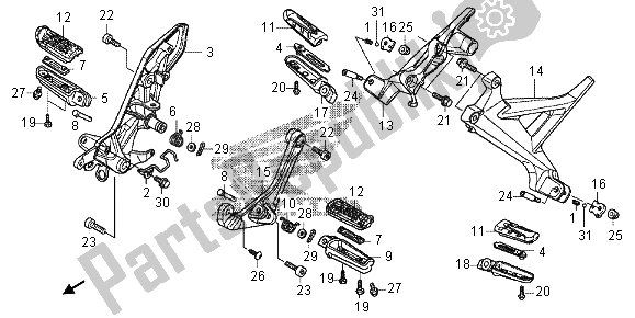 Alle onderdelen voor de Stap van de Honda VFR 1200 XD 2012