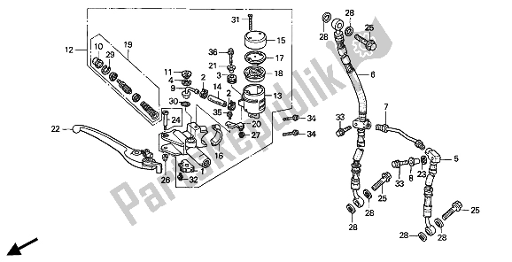 Wszystkie części do Fr. Hamulec G?ówny Cylinder Honda RVF 750R 1994