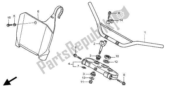 Alle onderdelen voor de Handvatpijp & Hoogste Brug van de Honda CR 125R 2003