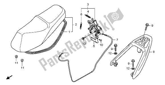 All parts for the Seat of the Honda NHX 110 WH 2011