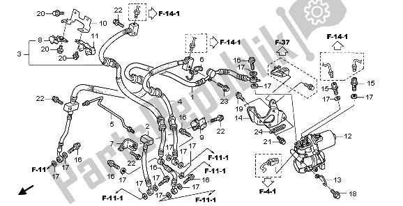 Tutte le parti per il Tubo Freno Anteriore del Honda VFR 800A 2007