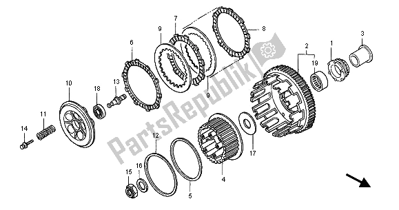 Toutes les pièces pour le Embrayage du Honda CBR 600 FR 2001