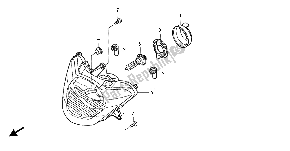 Tutte le parti per il Faro del Honda SH 125R 2012