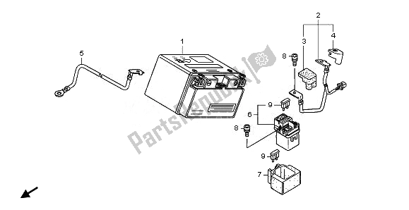 All parts for the Battery of the Honda NT 700V 2008