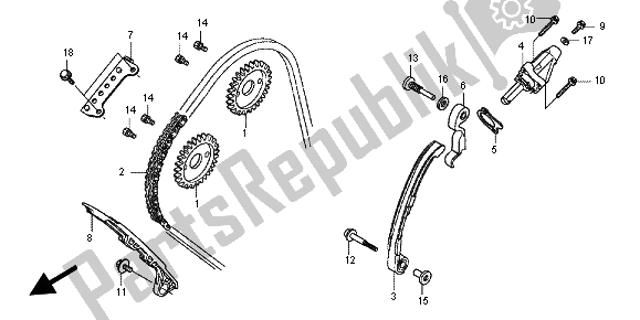 All parts for the Cam Chain & Tensioner of the Honda CBR 600F 2012